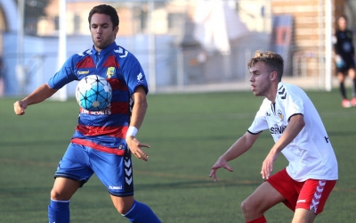 Imatge del partit d'ahir a Llagostera 